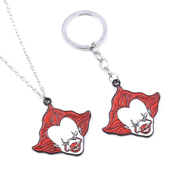 

paper boat stephen king's it cartoon keychain keyring pendant badge chucky face stephen kings penny wise jason hockey horror, Silver