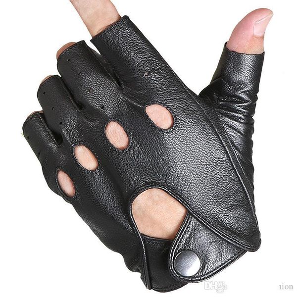 

american classics lambskin half finger driving gloves real leather sports gloves unlined fashion cycling fitness gloves, Blue;gray