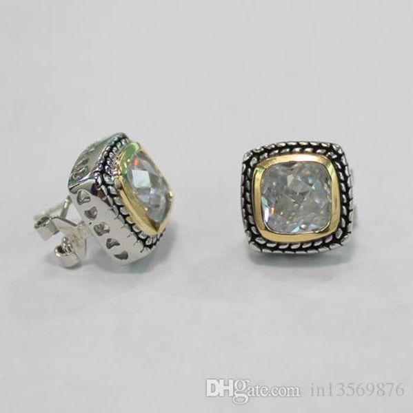 

новые женщины женские дамы личность дэвид ym медь полный кристаллы бриллианты серьги уникальный дизайн падение серьги шпильки 7 цветов беспл, Golden;silver