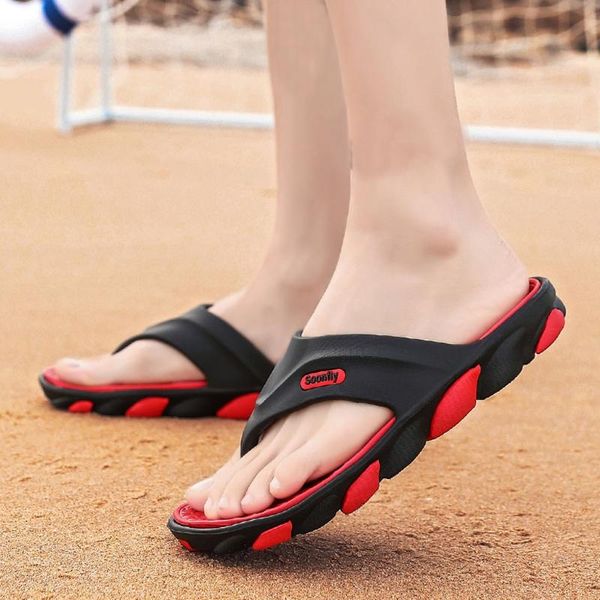 

shoes men indoor slippers home bath l solid color slippers low summer low heel beach zapatos de hombre, Black