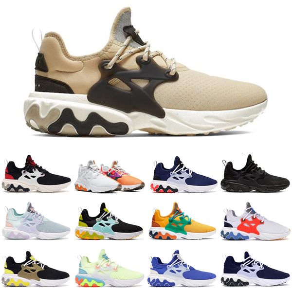 

mens breakfast react presto running shoes navy blue breezy thursday hyper royal designer sneakers women's beach day sports shoes 36-45, Black