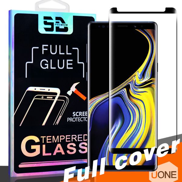 3D Full GULE Coverage Case friendly Vetro temperato per Samsung Galaxy Note 8 S9 S8 Plus S7 S6 Edge Curve Film Note8 Pacchetto proteggi schermo