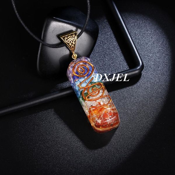 

dxjel natural 7 chakra orgone energy healing pendant necklace for women men handmade professional dropshipping 2019 new11, Silver