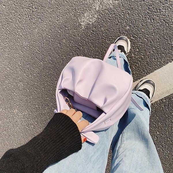 

tote bags for women 2020 vintage handbags solid color summer crossbody shoulder bag lady cloud pouch female soft leather clutch