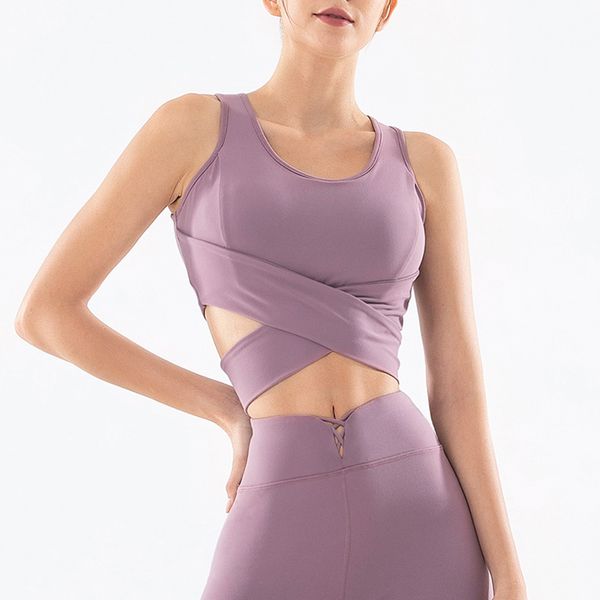 

women yoga sport cross bow knot purple sports vest shirt breathable quick-drying, White;black