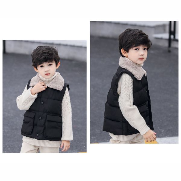 

children designer waistcoat 2019 winter solid color lapel neck kids waistcoat boys girls fashion luxury coat 4 colors, Camo