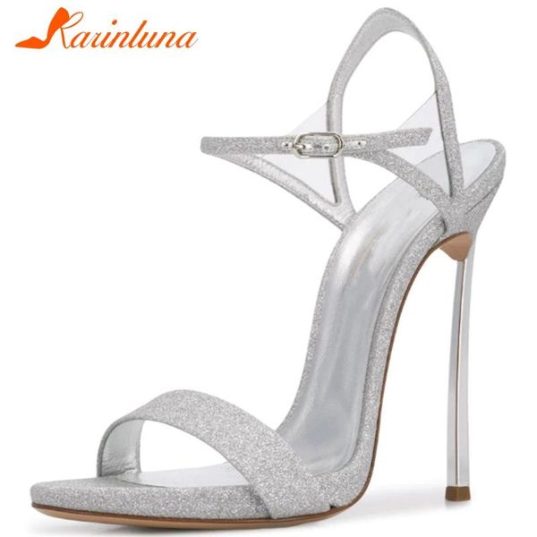 

karin 2020 thin high heels summer sandals woman shoes buckle strap classics shoes women, Black