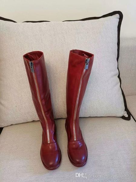 

2019 fashion luxury designer women's boots children's thigh high boots ladies winter knee stretch calfskin comfortable martin td19, Black