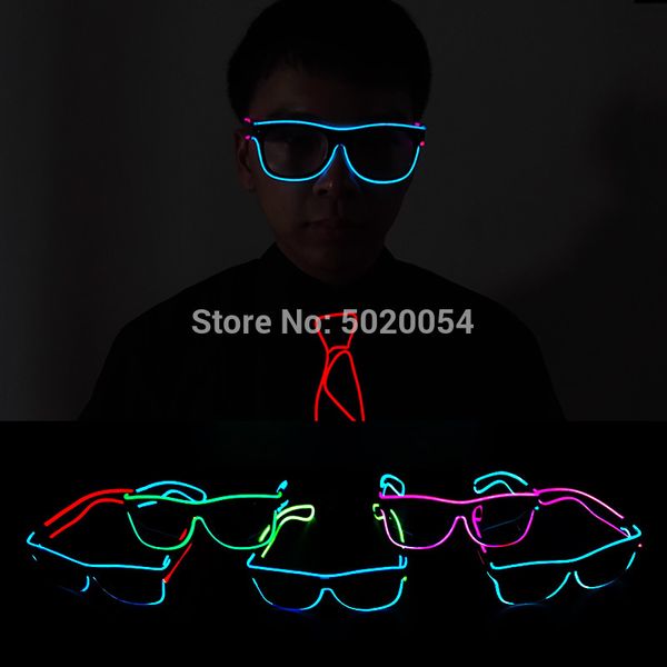 

sunglasses 2021 selling night el wire glowing glasses eyewear festival parties light up for halloween decoration, White;black