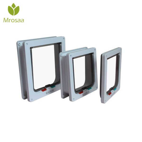 

mrosaa intellgent control 4 way safe cat gate doors abs animal small pet cat dog door pet supplies flap door kitten