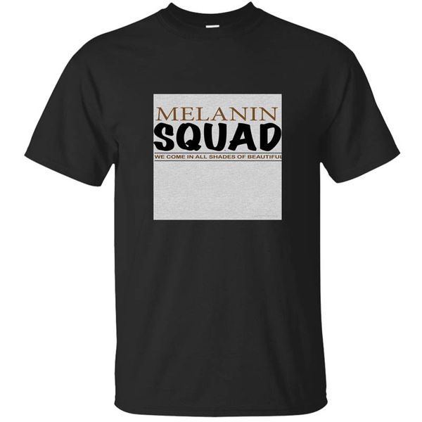 

graphic melanin squad tshirt male female streetwear men t-shirts plus size s-3xl t-shirt 100% cotton tee, White;black