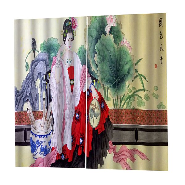 

waterproof digital print curtain child room blackout 2panels drapes -b