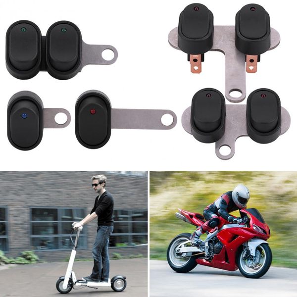 

motorcycle scooter led headlight handlebar light headlamp adjustable mount waterproof on off switch with indicator 12v universal