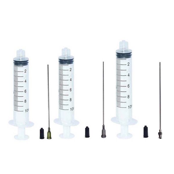 10 ml, 10 ml, Spritze, 16 G, 14 G, stumpfe Spitze, Nadellänge 10 cm, Kappe, 10 Stück