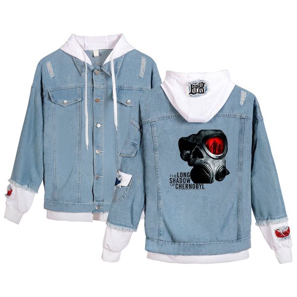 

jeans jacket chernobyl mens denim jacket for men windbreaker radiation cowboy coat fashion jean black outwear male 4xl, Black;brown