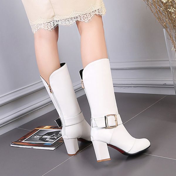 

big size 9 10 11 12 boots women shoes ankle boots for women ladies shoes woman winter solid color round head back zipper, Black