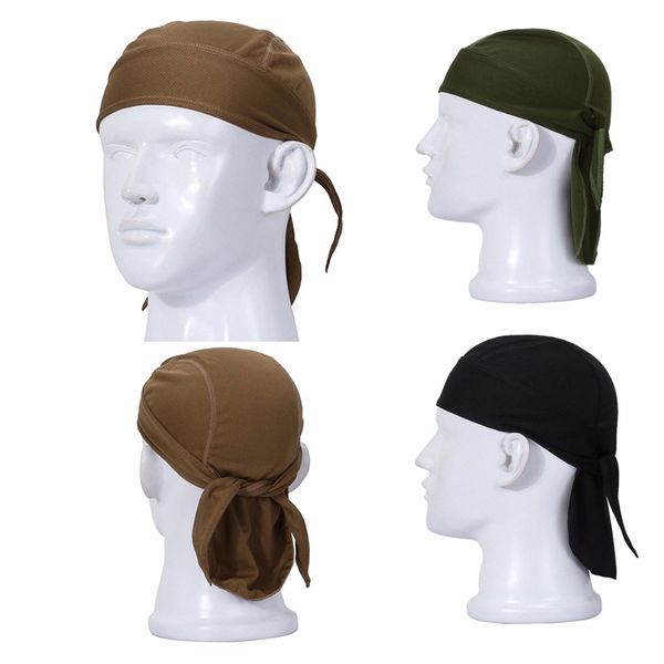 

outdoor quick dry sweat beanie cap cycling pirate hat sports headwear helmet liner, Black