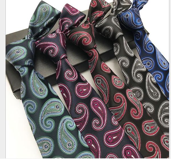 

new tie men's jacquard yarn fabric cashew flower pattern in leisure fashion, Blue;purple