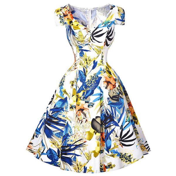 

new fashion retro rockabilly vintage dresses swing housewife picnic summer style floral printed pinup dress for women cheap, Black;pink