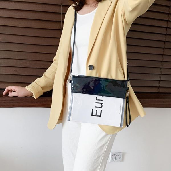 

women pvc transparent handbag fashion ladies large capacity travel shopping clutch beach shoulder purse female jelly tote