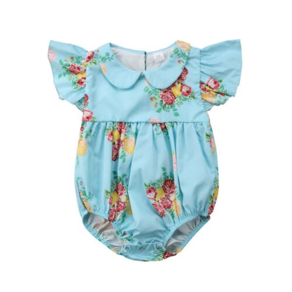 

2019 Newborn Infant Baby Girls Floral Romper Jumpsuit Playsuit Sunsuit Outfits
