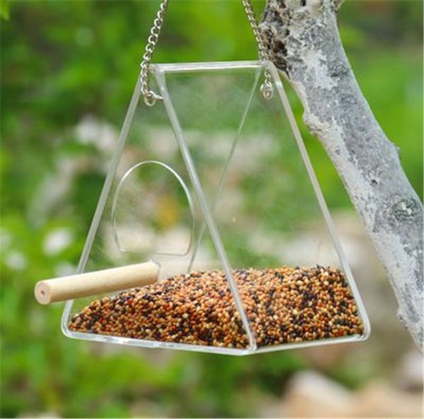 Wholesale Clear Round Triangle Wild Bird Feeder Outdoor Bird