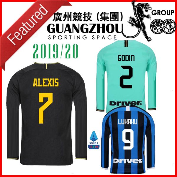 

19 20 inter alexi third away black milan long leeve occer jer ey lukaku 9 godin 2 brozovic 19 20 jer ey barella de vrij football hirt