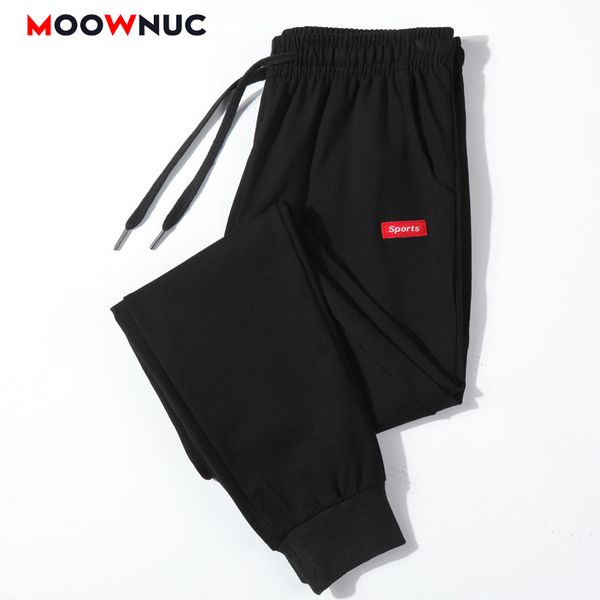 

men's trouser jogger sweatpants pants cotton straight fashion casual slim male streetwear elastic masculino moownuc hip hop, Black
