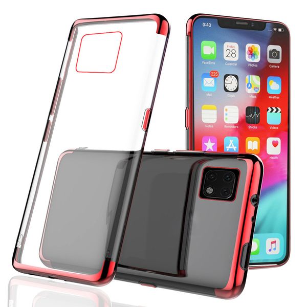 

plating phone case for iphone 11 pro max xr xs x 8 plus samsung note 10 plus soft tpu clear cover transparent case