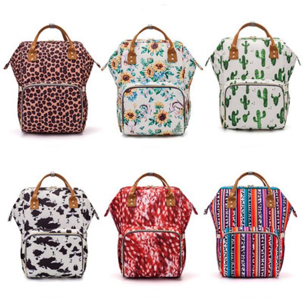 

sunflower diaper bag leopard stripe mummy backpack waterproof outdoor nappy bag large capacity backpack travel bag handbag baby care yfa450