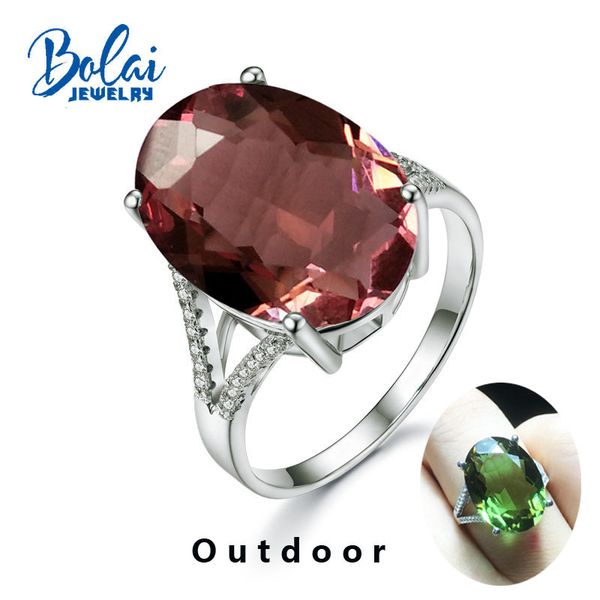 

bolaijewelry, zultanite кольцо 925 щепки ювелирных изделий штрафа драгоценных камней создали изменение цвета элегантного дизайна высокого ка, Slivery;golden