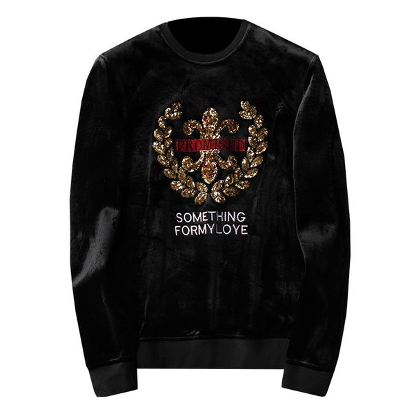 

2020 new fashion designer hoodie embroidery casual long sleeve warm thick men hoodies pullover sweatshirts plus size m-5xl, Black