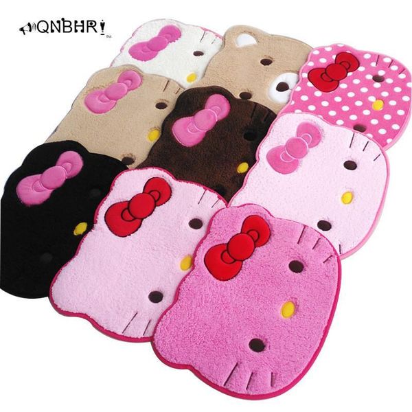 

qnbhr pink cartoon cat carpet mats imitation lambs wool cartoon pink bedroom carpet door mats 60*50cm y200407