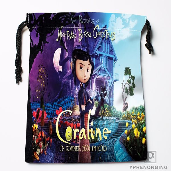 

custom coraline drawstring bags travel storage mini pouch swim hiking toy bag size 18x22cm#0412-03-46