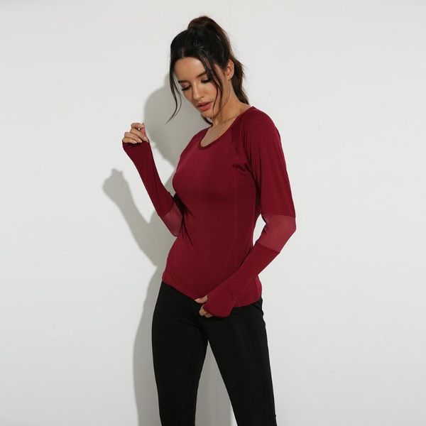 

nclagen women yoga shirt body-building breathable yoga long sleeve beautiful back training running fitness #d, Black;blue