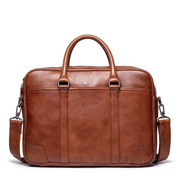 

nesitu highend new vintage brown coffee full grain genuine leather a4 office women men briefcase portfolio messenger bag m9087