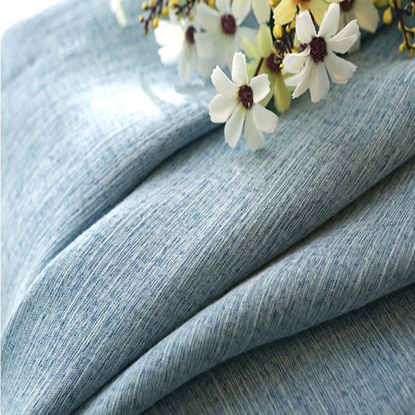 

простая ткань slub хлопчатобумажная льняная обычная оконная занавеска утолщенная плотная занавеска шторы твердые готовые плотные шторы 1 пан