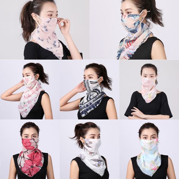 

qjwlj full and summer sunscreen scarf scarf large mask female neck protection breathable mask spring face, Black