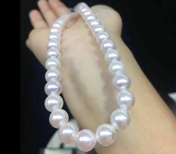 

charming 10-11mm south sea round white pearl necklace 18inch 36, Silver