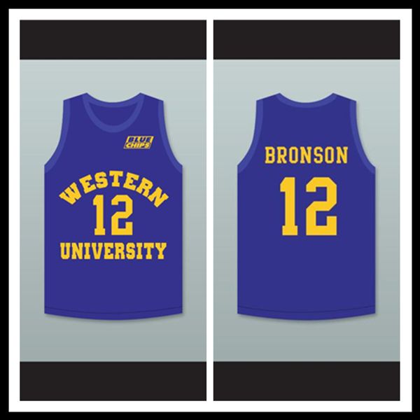 

Action Bronson 12 Western University Blue Basketball Jersey with Blue Chips Patch