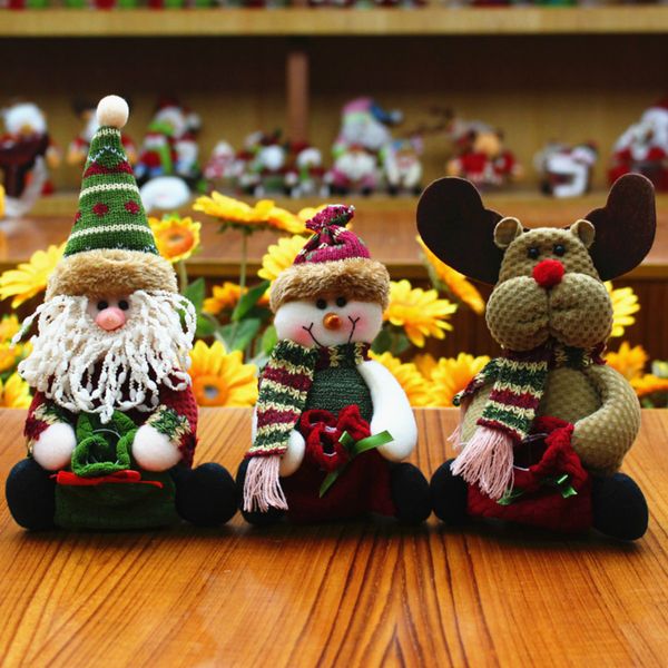 

рождественская елка украшение для дома рождества подвеска санта снеговик elk куклы с подарочными пакетами xmas декор дерево подарки