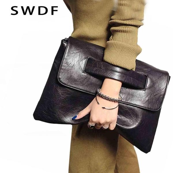 

swdf new fashion women envelope clutch bag leather women crossbody bags trend handbag messenger bag female ladies clutches