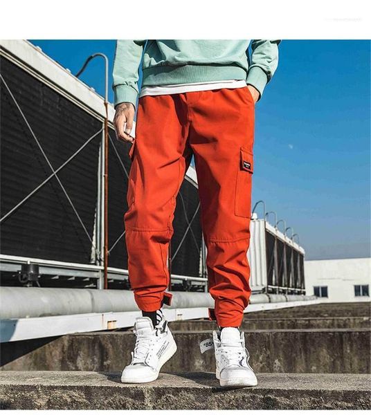 

winter casual male trousers designer mens cargo pants straight loose mens pencil pants, Black