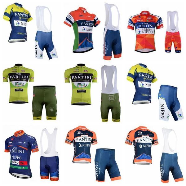 

2020 men fantini summer cycling jersey cycling short sleeves jersey bib shorts sets 3d gel pad breathable quick dry sportswear 2415l, Black;red