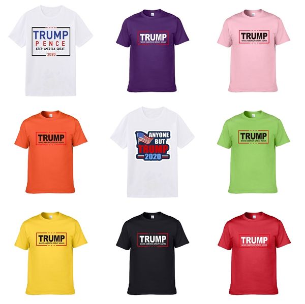 

100% cotton 2020 new arrival brand designer men's clothing brown black red letter trump t-shirts fashion women print tees size s, White;black