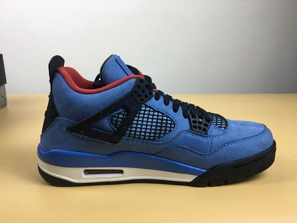 

with box new 4 iv blue suede white men basketball shoes sneakers sports outdoor trainers outdoor size 8-13