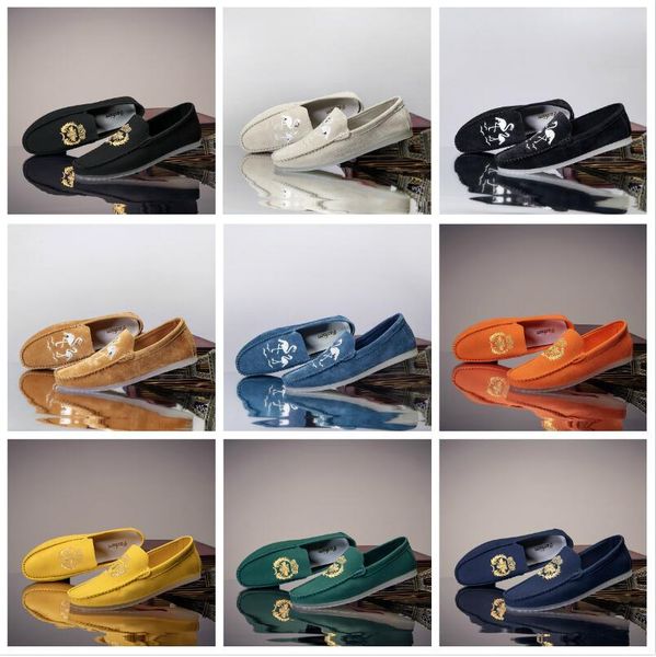

big size genuine leather men casual flats dress oxford man shoes slip on leisure work male loafers driving moccasins, Black