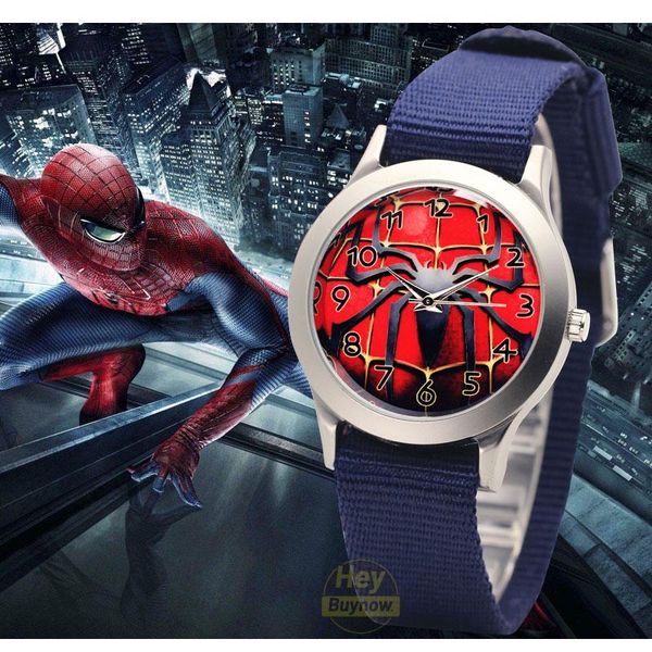 

детские часы холст арабский цифровой набор spiderman детские кварцевые часы светящиеся мультфильм девушка мальчиков часы birthday party gift, Blue
