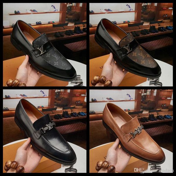 

2020 new genuine leather men shoes lace-up luxury italian business dress men oxfords shoes male formal shoes yecq3, Black