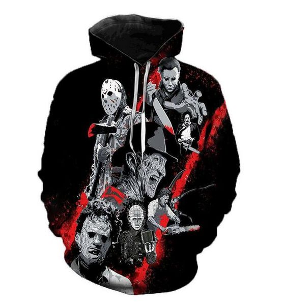 

new fashion cool sweatshirt hoodies 3d print mens womens casual horror joker style streetwear clothes xlm059, Black